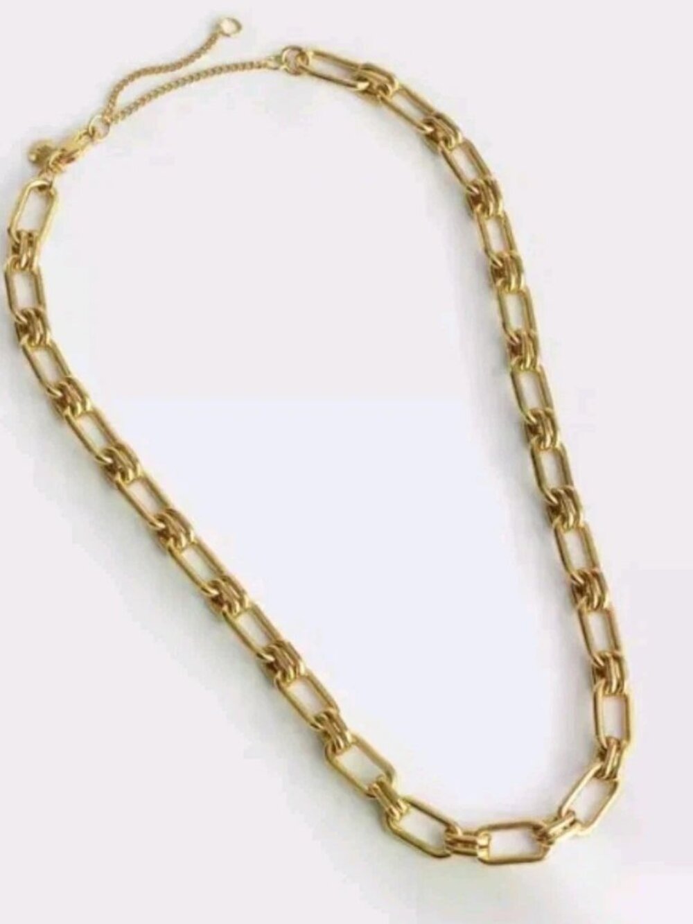 Madewell Rectangular Chain Link Necklace Gold Toned New